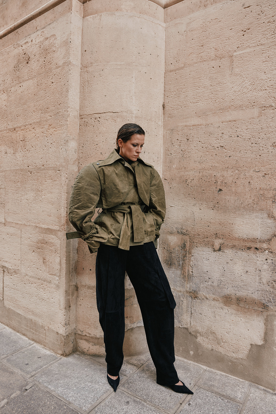 Khaki Cotton Waterproof Trench Coat