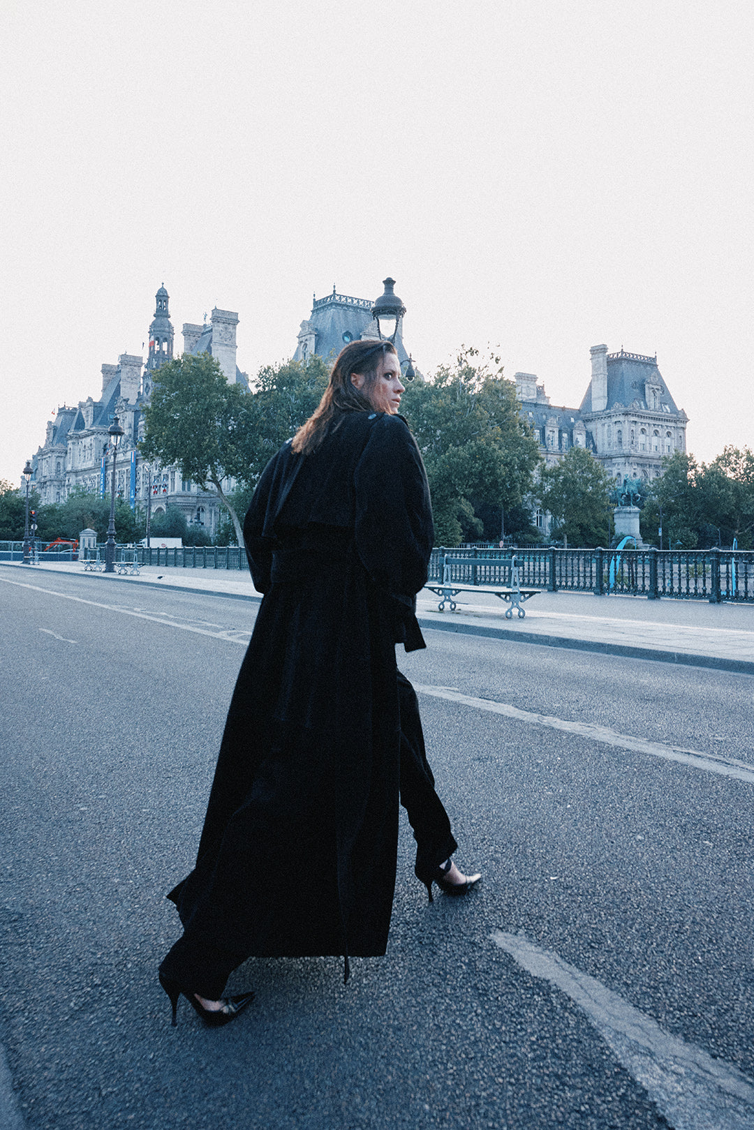 Black Suede Trench Coat